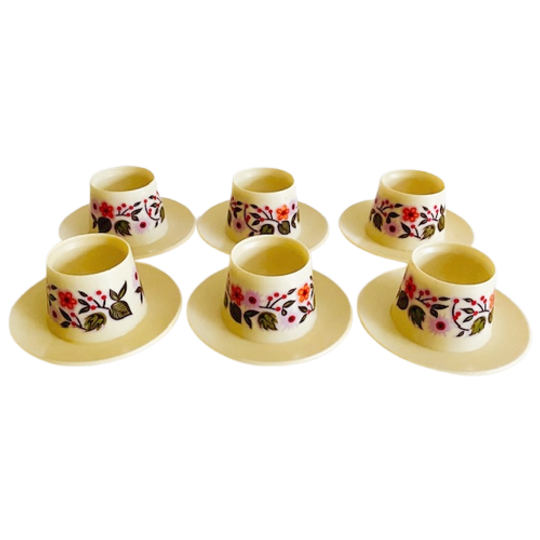 Set Retro Kunststof Eierdopjes D.b.p. 1970’s 1