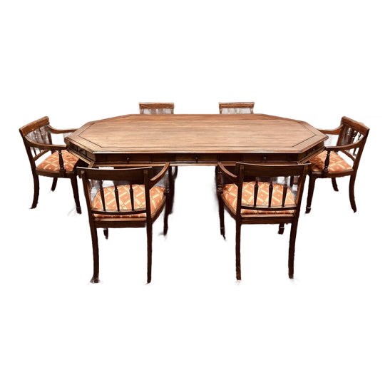 Klassiek Engelse Vergadertafel Met Stoelen 1