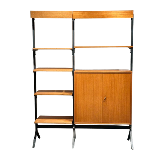 Vintage Midcentury Minimalistisch Modulair Wandsysteem Teak 1