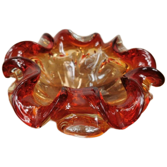 Vintage Glazen Schaaltje, Asbak. Murano Glas 005 1