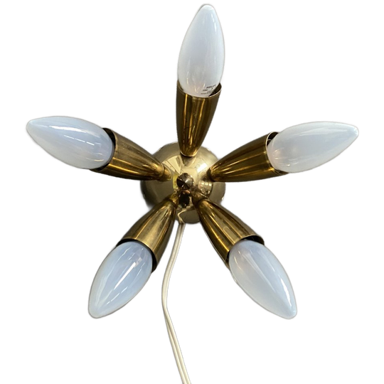 Wolfgang Tumpel Brass Ceiling / Wall Lamp 1960s 1