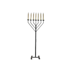 Grote Antieke Ijzeren Staande Kerk-Lamp/Kandelaar Met 7 Lichtpunten thumbnail 1