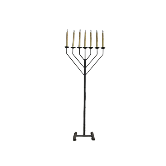 Grote Antieke Ijzeren Staande Kerk-lamp/kandelaar Met 7 Lichtpunten 1