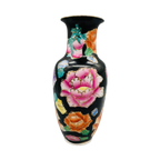 Vintage Familie Noir Floraal Vaas Porselein thumbnail 1