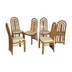 Blond Oak Postmodern Dining Chairs 1980S thumbnail 1