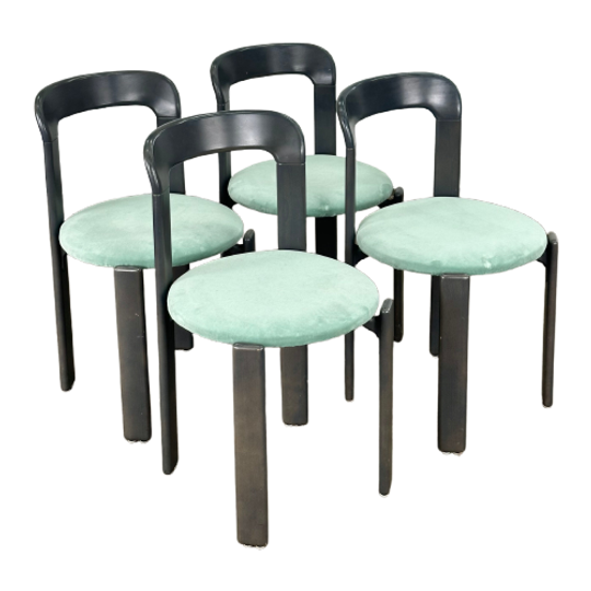 Set Van Vier Dietiker Rey Stoelen Van Bruno Rey Blauw Grijs 1