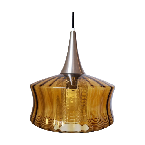 Vintage Okergele Glazen Lamp