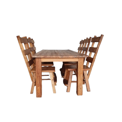 Olm Wood Brutalist Wabi Sabi Dining Set / 6 Chairs / Table.