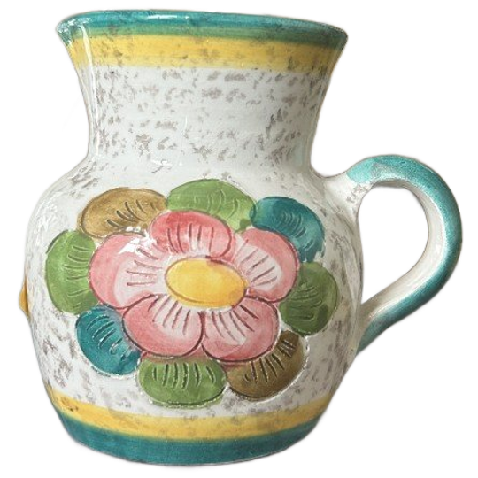 Kruik Vaas Flowers Handmade Vintage 1