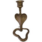 Vintage Messing Cobra Kandelaar thumbnail 1