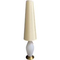 Glass Floor Lamp With Large Off-White Shade 1960S