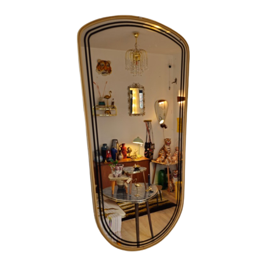Vintage Organichse Spiegel Wandspiegel Mirror Goud Zwart 1