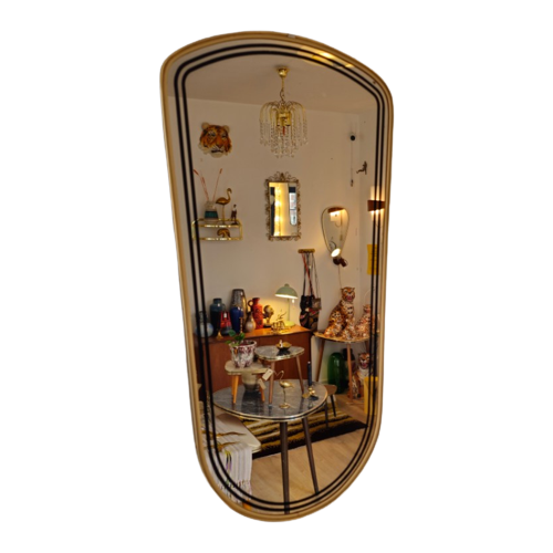 Vintage Organichse Spiegel Wandspiegel Mirror Goud Zwart