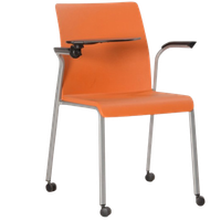 Steelcase Conferentiestoel, Oranje, 4-Poot Verrijdbaar Onderstel
