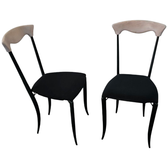 2 X Charme Dining Chair By Fasem Is A Slender, Yet Strong Masterpiece 1980s 1