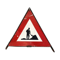Antiek Verkeersbord In Frame Industrieel