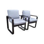 Set Van 2 - Burkhart Vogtherr Voor Rosenthal- Hombre Arm Chair ( Zwart ) thumbnail 1