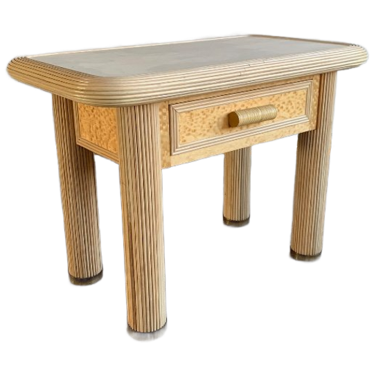 Travertijn & Rotan Tafel Circa 1970 1