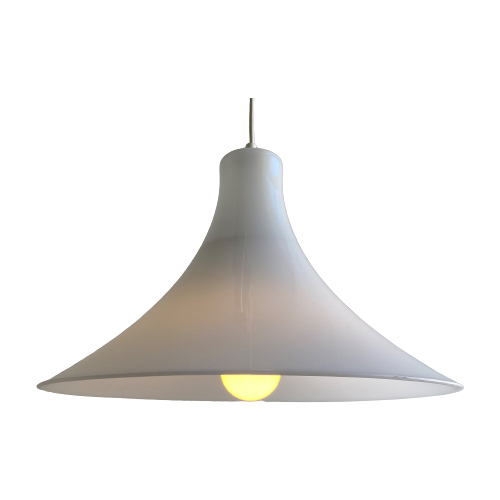 Vintage Witte Plexiglas Heksenhoed Lamp / Hanglamp