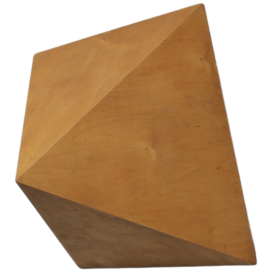 Plywood Pyramid Wall Sculpture – Geometric Hanging Art, Europe, 1970s 1