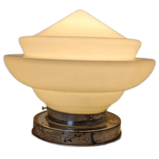Art Deco Plafondlamp Geometrisch Opaline 1