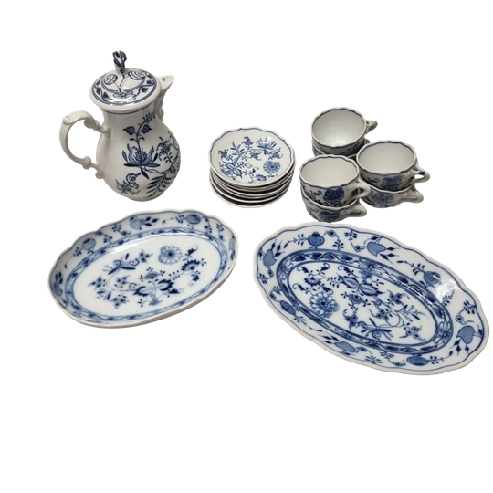 Divers Porseleinen Carl Teichert Meissen Servies, Circa 1900 1