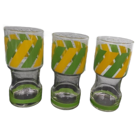 Vintage Limonadeglazen Met Strepen 3X 1