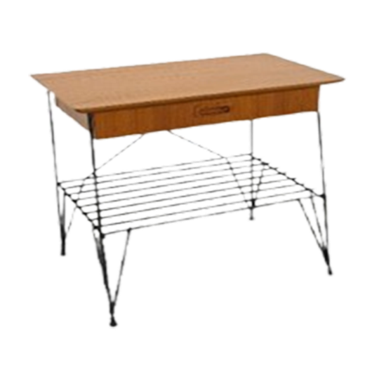 String Teak Kastje Met Lade En Stalen Poten, Nachtkastje 1