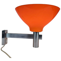 Space Age - Vintage - Aluminium Wandlamp Met Kunststof Kap - Mid Century