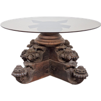 Anglo Indiase Massief Hardhout Handmade Salontafel 1840 Glas