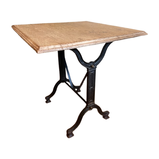 Vintage Bistro Tafeltje Eiken Blad Tuintafel Café Eettafeltje Frans 1