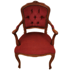 Brocante Vintage Franse Louis Xv Stoeltje, Fauteuil 103 thumbnail 1