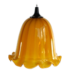 Vintage Glazen Hanglamp – Oker Geschulpt thumbnail 1