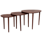 Set Of Three Nesting Tables By Beder Trædrejeri, Denmark 1960s thumbnail 1