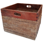 Rotan Opbergbak Met Houten Rand thumbnail 1