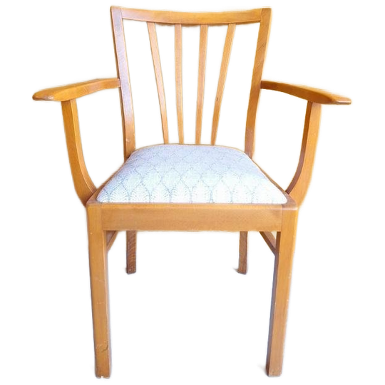 Unieke Retro Vintage Beuken Stoel Met Nieuwe Stoffering 1