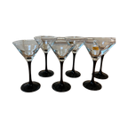 Feestelijke Luminarc Glazen, Zwarte Hoge Voet Martini Glazen Set Van 6 | Kerst thumbnail 1