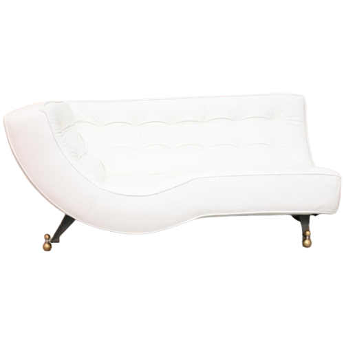 Nieuwbeklede Witte Leren Montis Quintus Design Chaise Longue