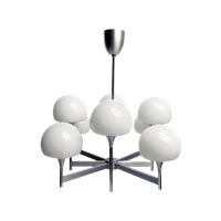 Italian Modern 8 Arm Trumpet Chandelier By Gaetano Sciolari For Boulanger, 1960S