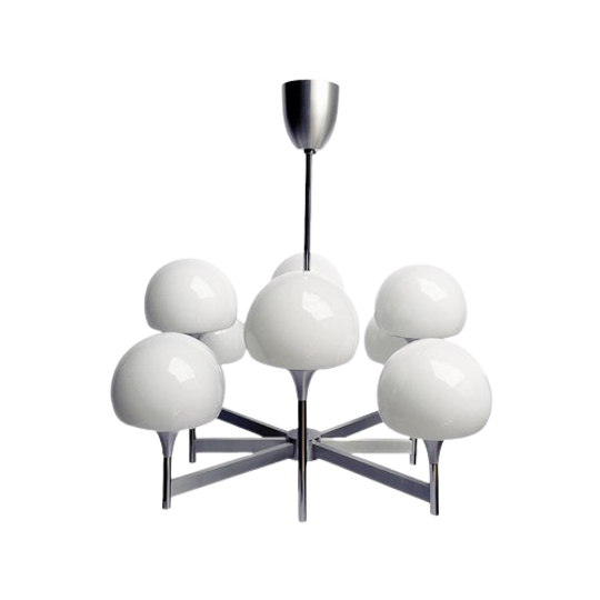 Italian Modern 8 Arm Trumpet Chandelier By Gaetano Sciolari For <<<brand>>>, 1960s 1