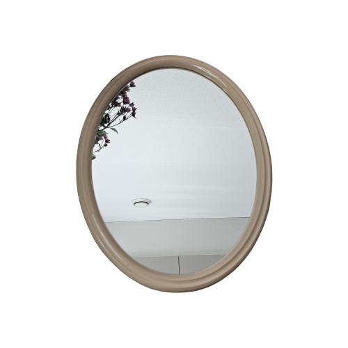 Vintage Ovalen Spiegel Beige