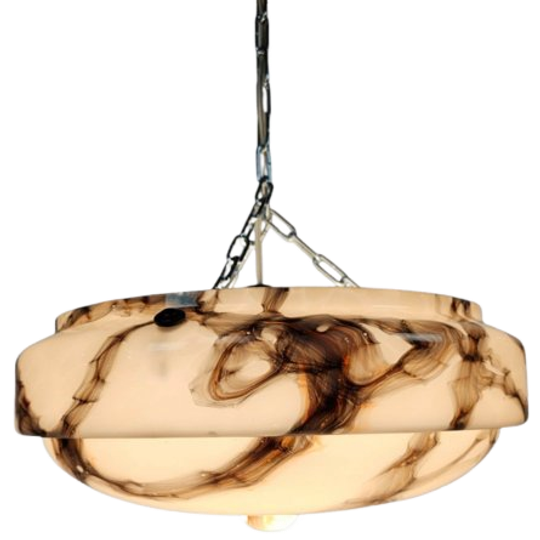 Art Deco - Gemarmerd Glas - Schaallamp - 2e Kwart 20e Eeuw 1