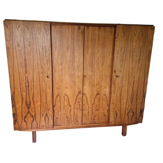Mid Century Pallisander Fineer Klerenkast 4 Deurs Deens 1