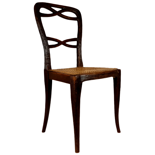 Dutch Furniture - Gebr. Horrix - Rotan - Zeldzaam - Eetkamerstoel - Rustieke Stijl - 1880