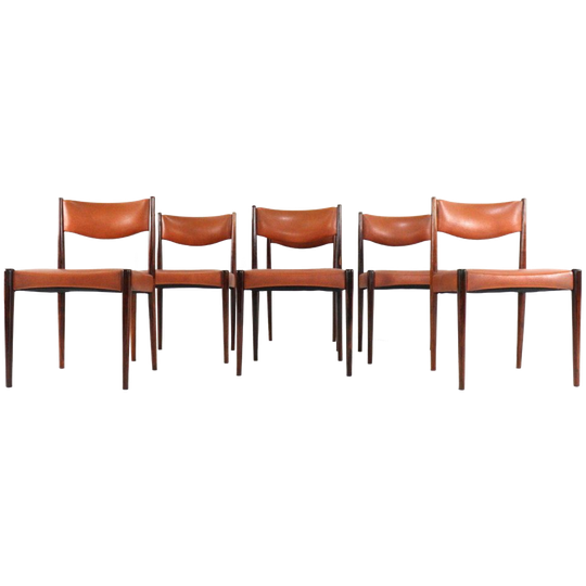 Set 6 Palissander Eetkamerstoelen Stoelen Vintage 'cellemuiden' 1