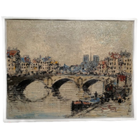 Stadsgezicht Parijs - Olie Op Doek Schilderij - Mid Century - Jean Rémy