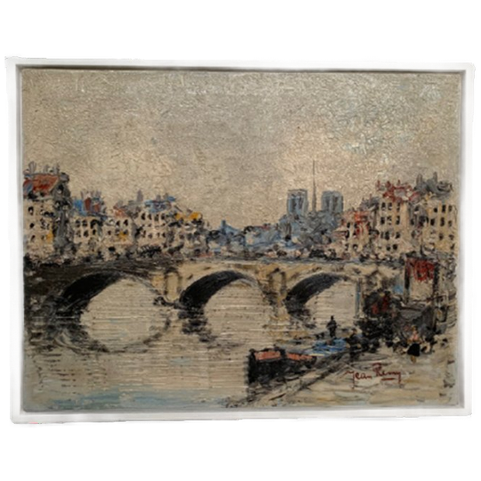 Stadsgezicht Parijs - Olie Op Doek Schilderij - Mid Century - Jean Rémy 1