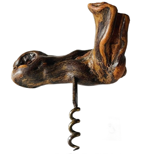 Vintage Franse Kurkentrekker 9 Wortelhout Wijnrank 1950’s 1