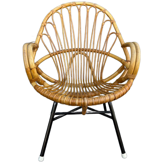 Midcentury Rattan Lounge Chair - Rohé Noordwolde 1