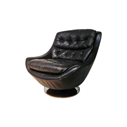 Vintage Draaifauteuil Egg Chair Leer